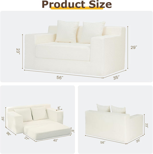 Convertible Sofa Bed, 3 in 1 Loveseat Folding Couch Bed Foldable