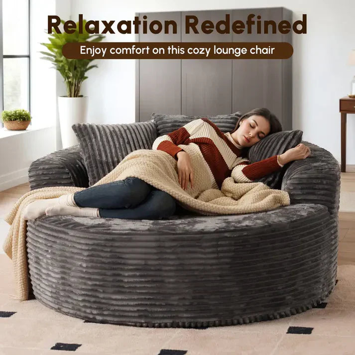 [Autumn Special] Ovios 59" Wide Extra Large Round Sofa Bed - Fluffy Bean Bag