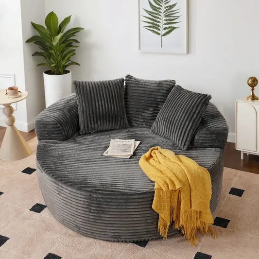 [Autumn Special] Ovios 59" Wide Extra Large Round Sofa Bed - Fluffy Bean Bag